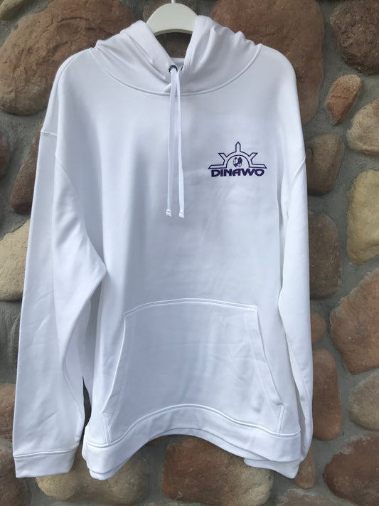 White Dri-fit Hoodie with Purple