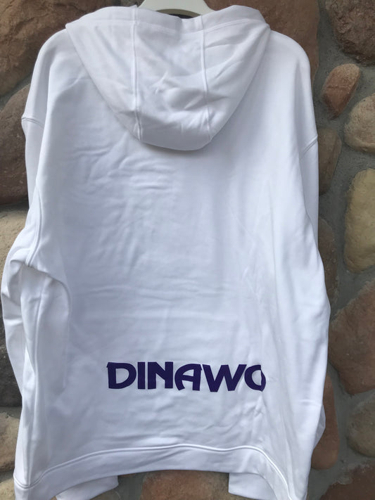 White Dri-fit Hoodie with Purple