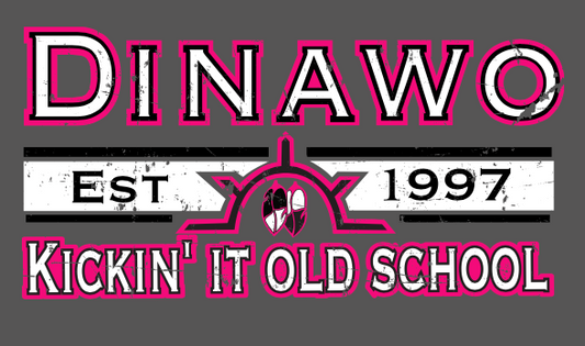 Kickin' It Old School T-Shirt with Text Outlined in Pink