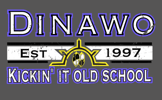 Kickin' It Old School T-Shirt with Text Outlined in Purple